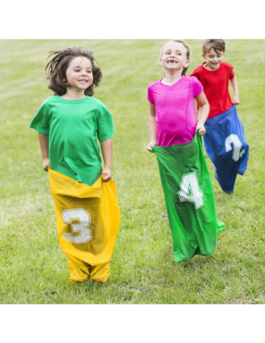 WOOPIE Zestaw Worków do Skakania dla Dzieci 4 Kolory Wyścigi Zabawa Ruchowa Na Podwórko Sport