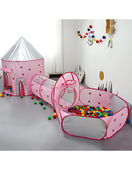 WOOPIE Namiot 3w1 Pałac Księżniczki XXL Domek Tunel Suchy Pałac