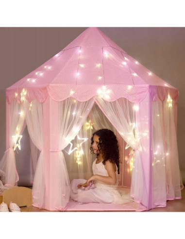 WOOPI Duży Namiot Pałac Dla Księżniczki Zasłolny Dziewczynki Duży Składany Bajkowy Domek Do Zabawy