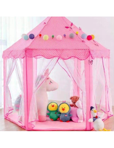 WOOPI Duży Namiot Pałac Dla Księżniczki Zasłolny Dziewczynki Duży Składany Bajkowy Domek Do Zabawy