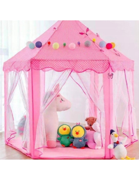 WOOPI Duży Namiot Pałac Dla Księżniczki Zasłolny Dziewczynki Duży Składany Bajkowy Domek Do Zabawy