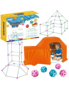 WOOPIE Zestaw Konstrukcyjny XXL Klocki do Budowania Namiotu Bazy Rurki Słomki 340 el. 2