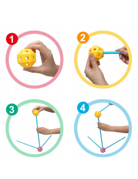 WOOPIE Zestaw Konstrukcyjny XXL Klocki do Budowania Namiotu Bazy Rurki Słomki 340 el.