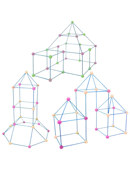 WOOPIE Zestaw Konstrukcyjny XXL Klocki do Budowania Namiotu Bazy Rurki Słomki 340 el.