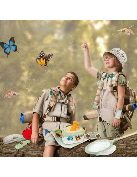 WOOPIE Zestaw Małego Odkrywcy Lornetka Kompas Siatka Na Owady Motyle Latarka