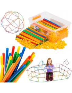 WOOPIE Klocki Konstrukcyjne Kolorowe Słomki 800 el.