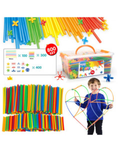 WOOPIE Klocki Konstrukcyjne Kolorowe Słomki 800 el. 2