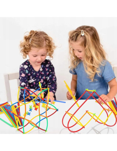 WOOPIE Klocki Konstrukcyjne Kolorowe Słomki 800 el.
