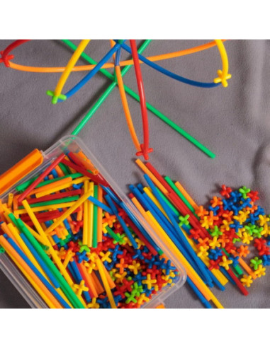 WOOPIE Klocki Konstrukcyjne Kolorowe Słomki 800 el.