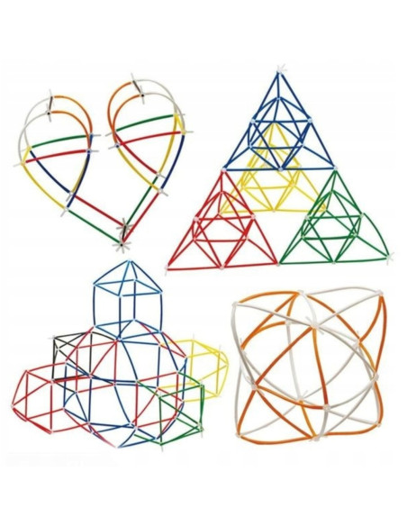 WOOPIE Klocki Konstrukcyjne Kolorowe Słomki 800 el.