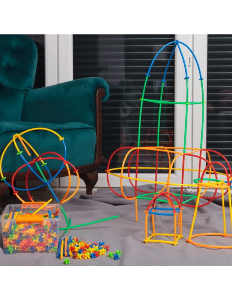 WOOPIE Klocki Konstrukcyjne Kolorowe Słomki 500 el.