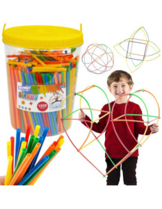 WOOPIE Klocki Konstrukcyjne Kolorowe Słomki 1000 el.