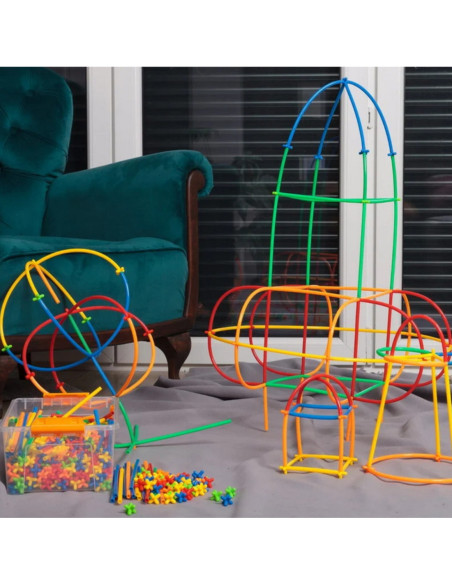 WOOPIE Klocki Konstrukcyjne Kolorowe Słomki 1000 el.