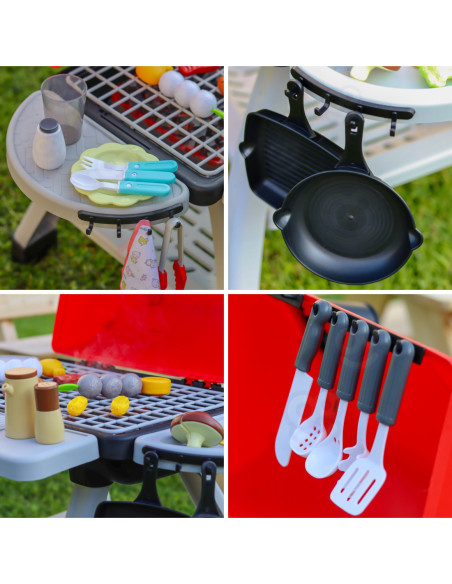 WOOPIE Grill Barbecue Zestaw 41 el. Efekty Świetle Para Wodna