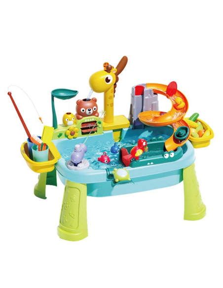 WOOPIE Stolik Wodny 4w1 Gra Łowienie Rybek Zlewozmywak Zjeżdżalnia Wodna Żyrafka