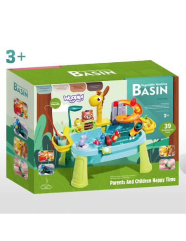WOOPIE Stolik Wodny 4w1 Gra Łowienie Rybek Zlewozmywak Zjeżdżalnia Wodna Żyrafka
