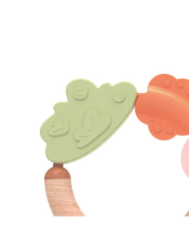 CLASSIC WORLD Drewniana Grzechotka  Sensoryczna Gryzak 2w1