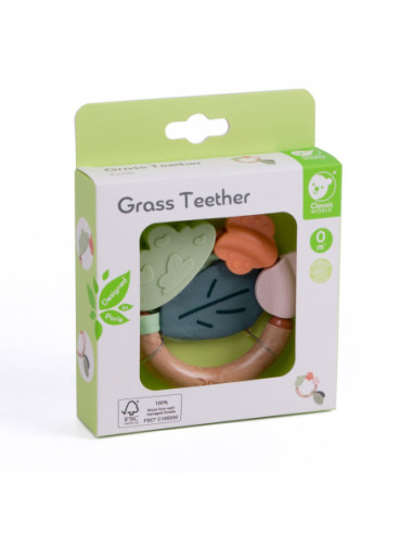 CLASSIC WORLD Drewniana Grzechotka  Sensoryczna Gryzak 2w1