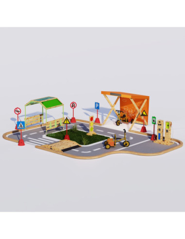 CLASSIC WORLD EDU Drewniany Mostek Rampowy Najazd Droga Tor dla Rowerów