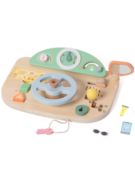 CLASSIC WORLD Drewniana Kierownica Wielofunkcyjna Tablica Edukacyjna