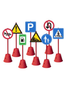 CLASSIC WORLD EDU Set of Large Road Signs 90cm - 8pcs