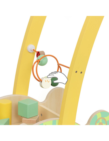 CLASSIC WORLD Drewniany Pchacz Chodzik Kameleon z Klockami