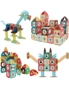 WOOPIE Klocki Magnetyczne Konstrukcyjne Tor Kulkowy 3D 128el. 2