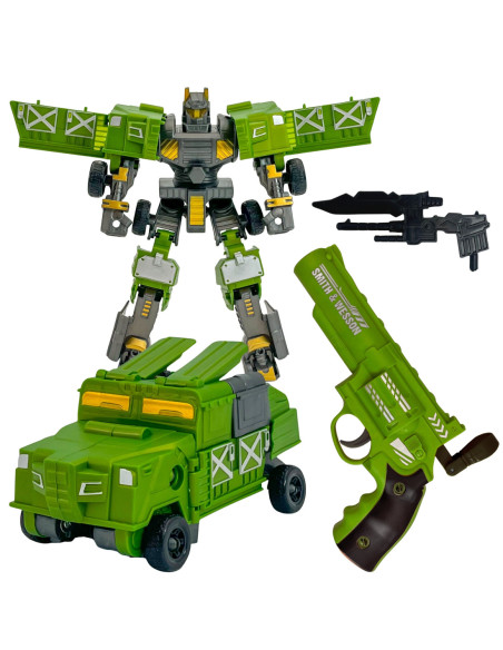 WOOPIE Zestaw 3w1 Robot Transformujący Czołg i Wyrzutnia na Strzałki Zielony