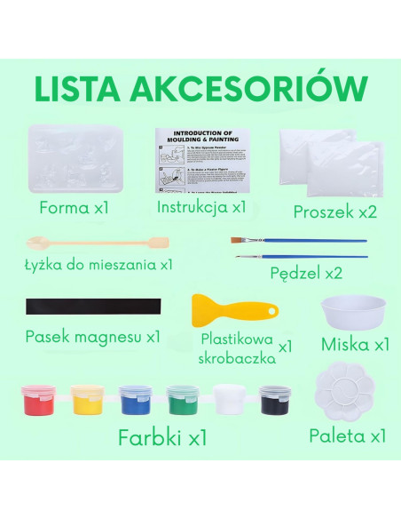 Woopie Stwórz Swoje Figurki Zestaw Kreatywny do Odlewania i Malowania DIY Zwierzątka