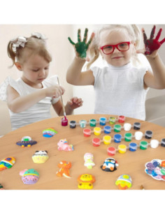 WOOPIE Zestaw Kreatywny z Farbami DIY Zrób Odlewy Gipsowe Figurki i Pomaluj - Zestaw Dinozaury 2