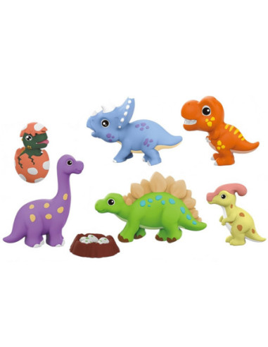 WOOPIE Zestaw Kreatywny z Farbami DIY Zrób Odlewy Gipsowe Figurki i Pomaluj - Zestaw Dinozaury