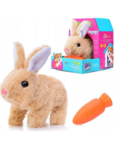 WOOPIE Króliczek Ineraktywny Pluszowy z Marchewką Beżowy