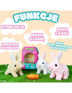 WOOPIE Króliczek Ineraktywny Pluszowy z Marchewką Beżowy 2