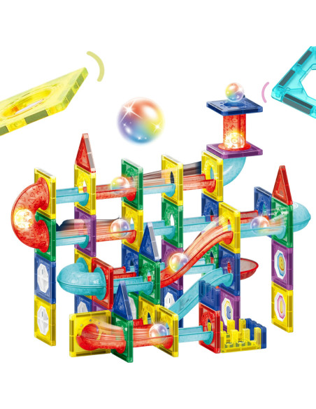 WOOPIE Klocki Magnetyczne Konstrukcyjne Tor Kulkowy 3D 105el.