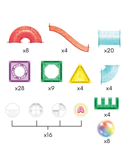 WOOPIE Klocki Magnetyczne Konstrukcyjne Tor Kulkowy 3D 105el.