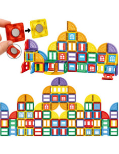 WOOPIE Klocki Magnetyczne Konstrukcyjne 3D Zestaw Edukacyjny Zamek 100el. 2