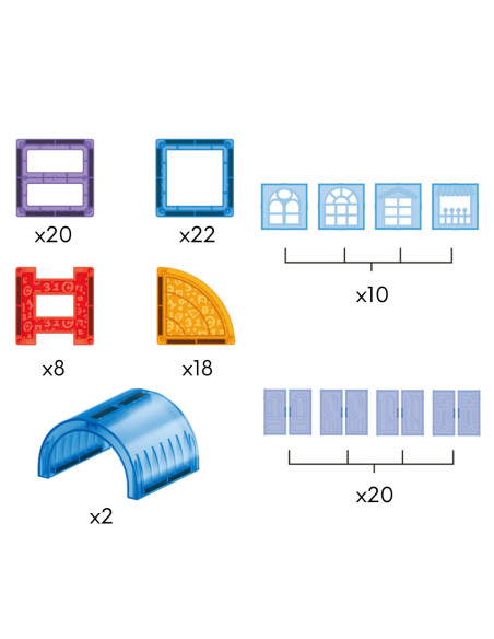 WOOPIE Klocki Magnetyczne Konstrukcyjne 3D Zestaw Edukacyjny Zamek 100el.