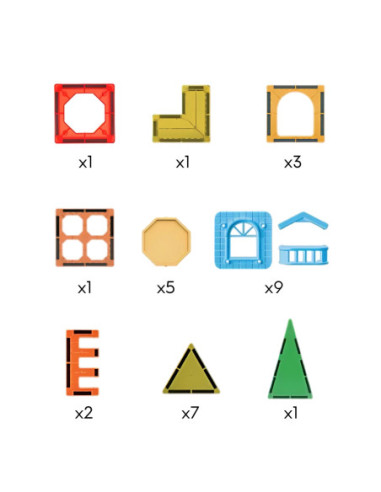 WOOPIE Klocki Magnetyczne Konstrukcyjne 3D Zestaw Edukacyjny Zamek 30el.