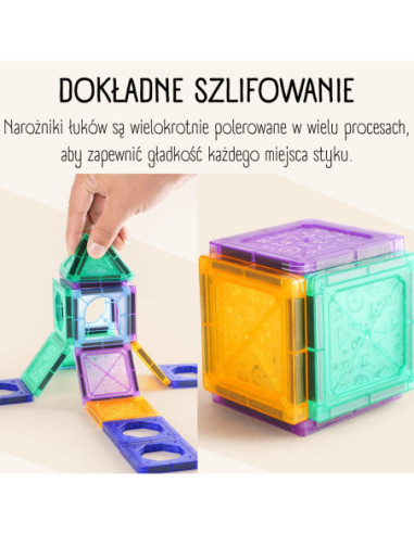 WOOPIE Klocki Magnetyczne Konstrukcyjne 3D Zestaw Edukacyjny Zamek Pojazdy110el..