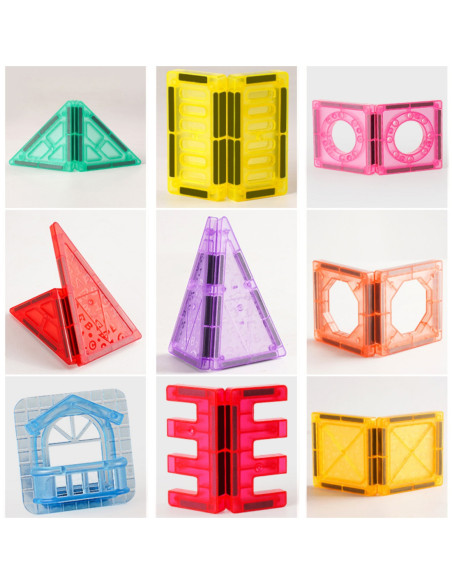 WOOPIE Klocki Magnetyczne Konstrukcyjne 3D Zestaw Edukacyjny Zamek Pojazdy110el..