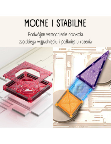 WOOPIE Klocki Magnetyczne Konstrukcyjne 3D Zestaw Edukacyjny Zamek Pojazdy110el..