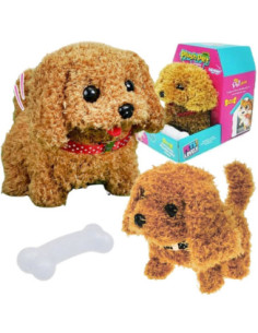 WOOPIE Interactive Plush Dog with Bone Poodle Husky