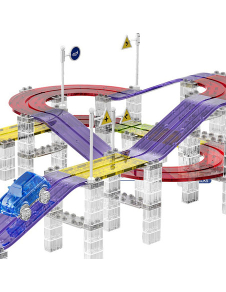 WOOPIE Klocki Magnetyczne Tor Samochodowy 137 Elementów