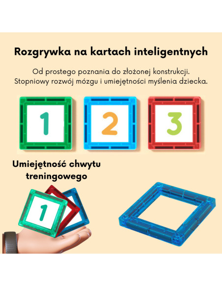 WOOPIE Przestrzenne Klocki Magnetyczne Nauka Liczb 70 Elementów