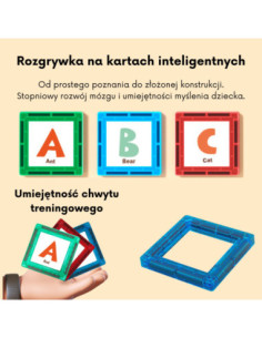 WOOPIE Przestrzenne Klocki Magnetyczne Nauka Liter 70 Elementów 2