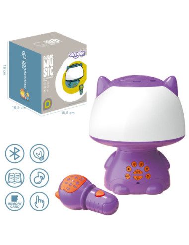 WOOPIE Multifunkcyjna Lampka RGB Głośnik Bluetooth Karaoke Modulator Głosu Karta SD AUX Fioletowa