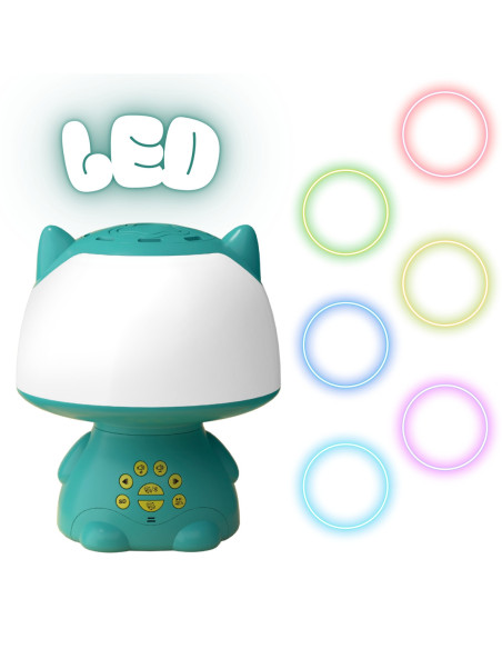 WOOPIE Multifunkcyjna Lampka RGB Głośnik Bluetooth Karaoke Modulator Głosu Karta SD AUX Turkusowa