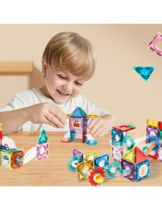 WOOPIE Klocki Magnetyczne Konstrukcyjne 3D Zestaw Edukacyjny Tor Kulkowy 126el.el. 2