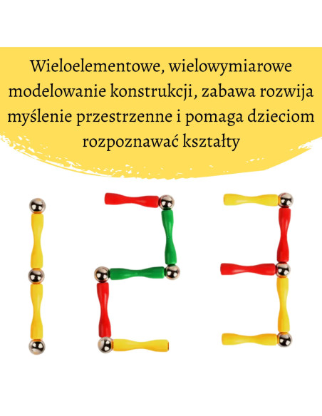 WOOPIE Klocki Magnetyczne Konstrukcyjne 3D 128 el. XXL