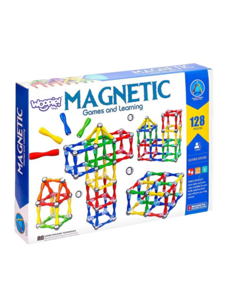 WOOPIE Klocki Magnetyczne Konstrukcyjne 3D 128 el. XXL